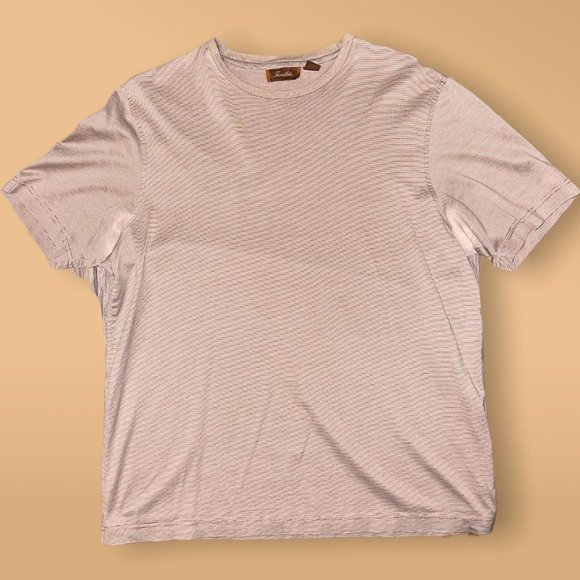 Mens Tan Stripped Summer Tee - Picture 1 of 4